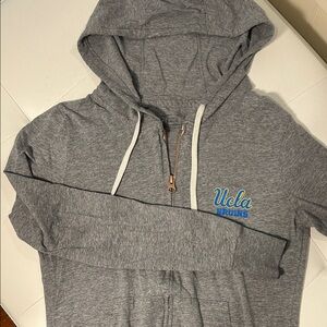 UCLA Bruins Gray Thin Full Zip-Up Hoodie with pockets